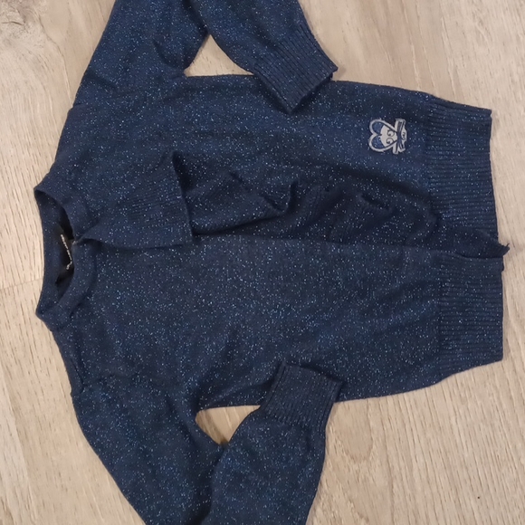 Little Marc Jacobs shimmery sparkle navy blue ruffle cardigan sweater snap up 5 - Picture 2 of 16